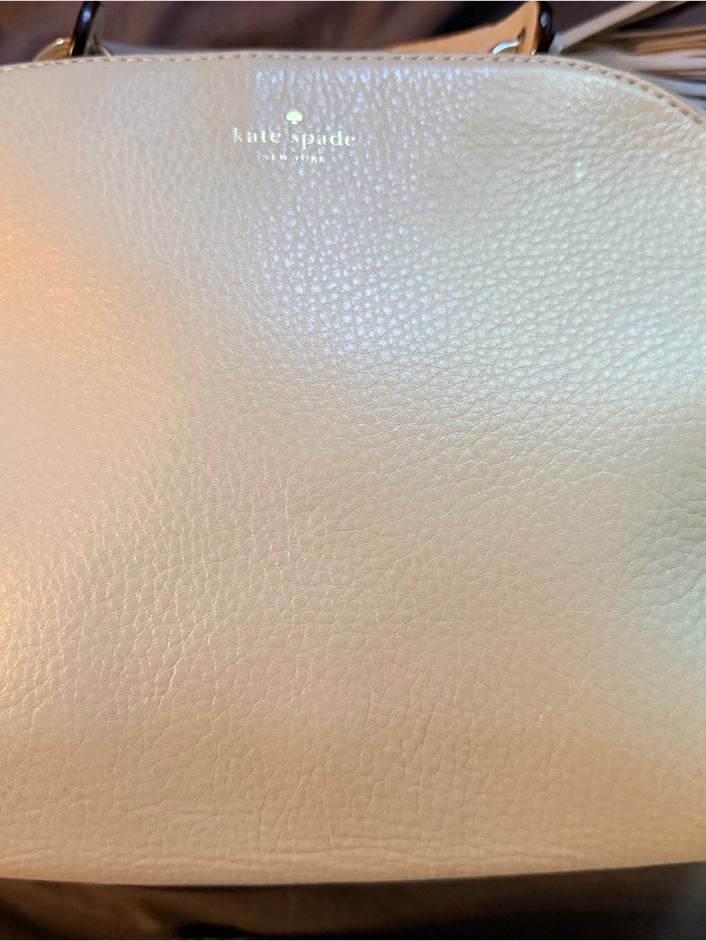 kate spade cream pebbled leather dome handbag